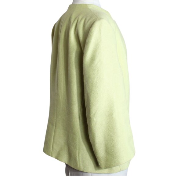 Jacque Vert SZ 16 Shantung Soft Lime Green Jacket 3/4 Sleeves - Picture 4 of 11